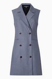 French Connection Grey Fiorella PIN Stripe Tuxedo Dress - 圖片 4，共 4