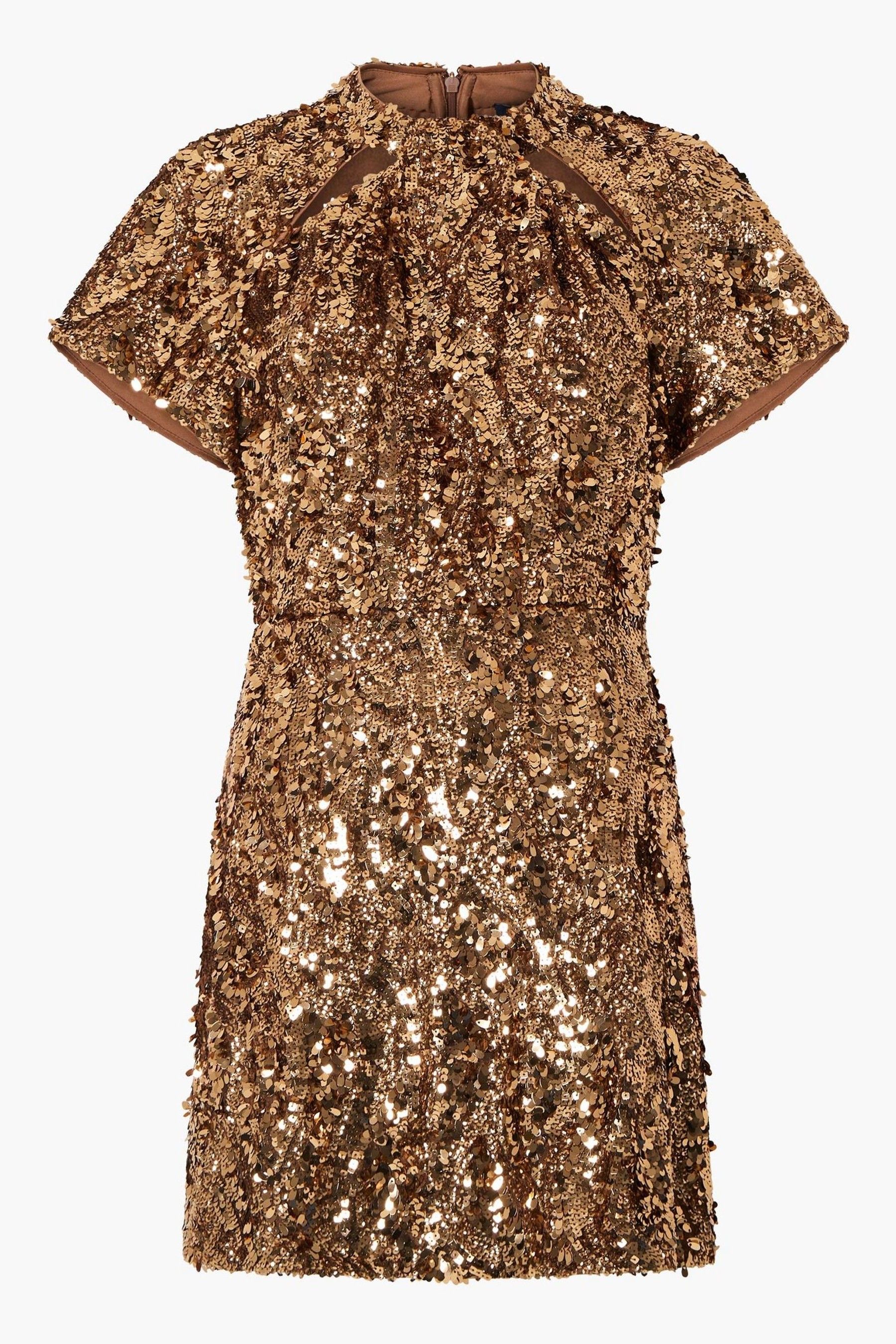French connection gold sequin dress cheap