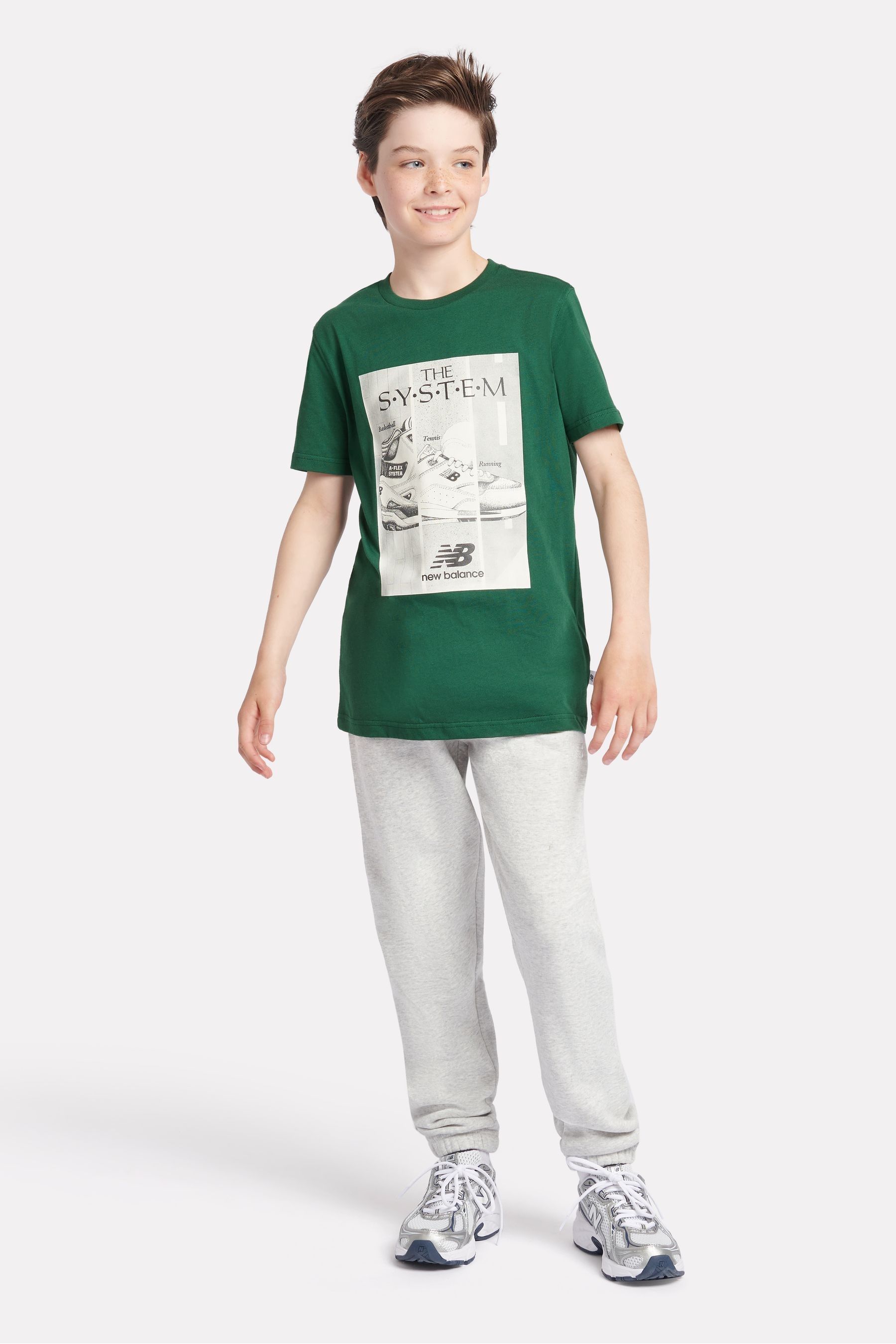 Buy New Balance Green Boys 100 Cotton The System T Shirt from Next Luxembourg