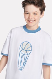 New Balance White Boys Hoops Graphic T-Shirt - Image 4 of 9