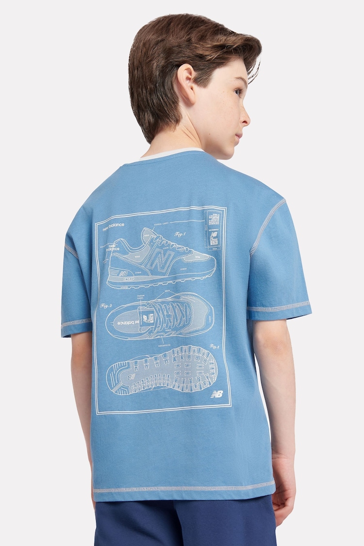 New Balance Blue Boys 574 Diagram T-Shirt - Image 1 of 10