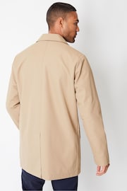 Threadbare Brown Dark Stone Showerproof Longline Tailored Trench Jacket - Image 2 of 5