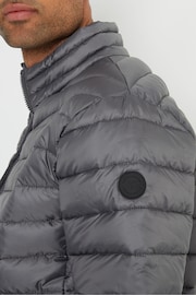 Threadbare Grey Matte Finish Padded Funnel Neck Jacket - Image 4 of 4