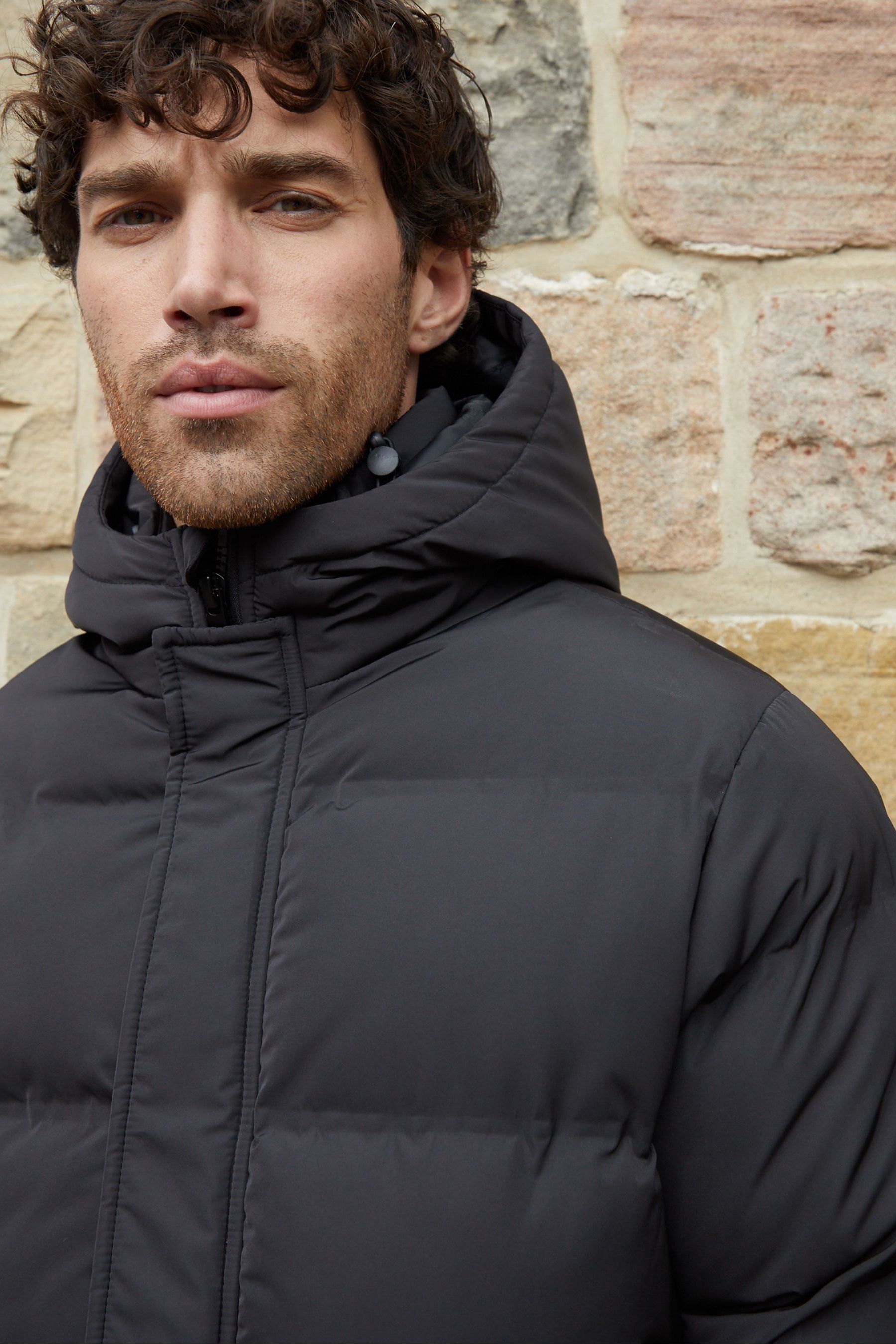 Buy Threadbare Black Showerproof Hooded Longline Puffer Jacket from Next Canada