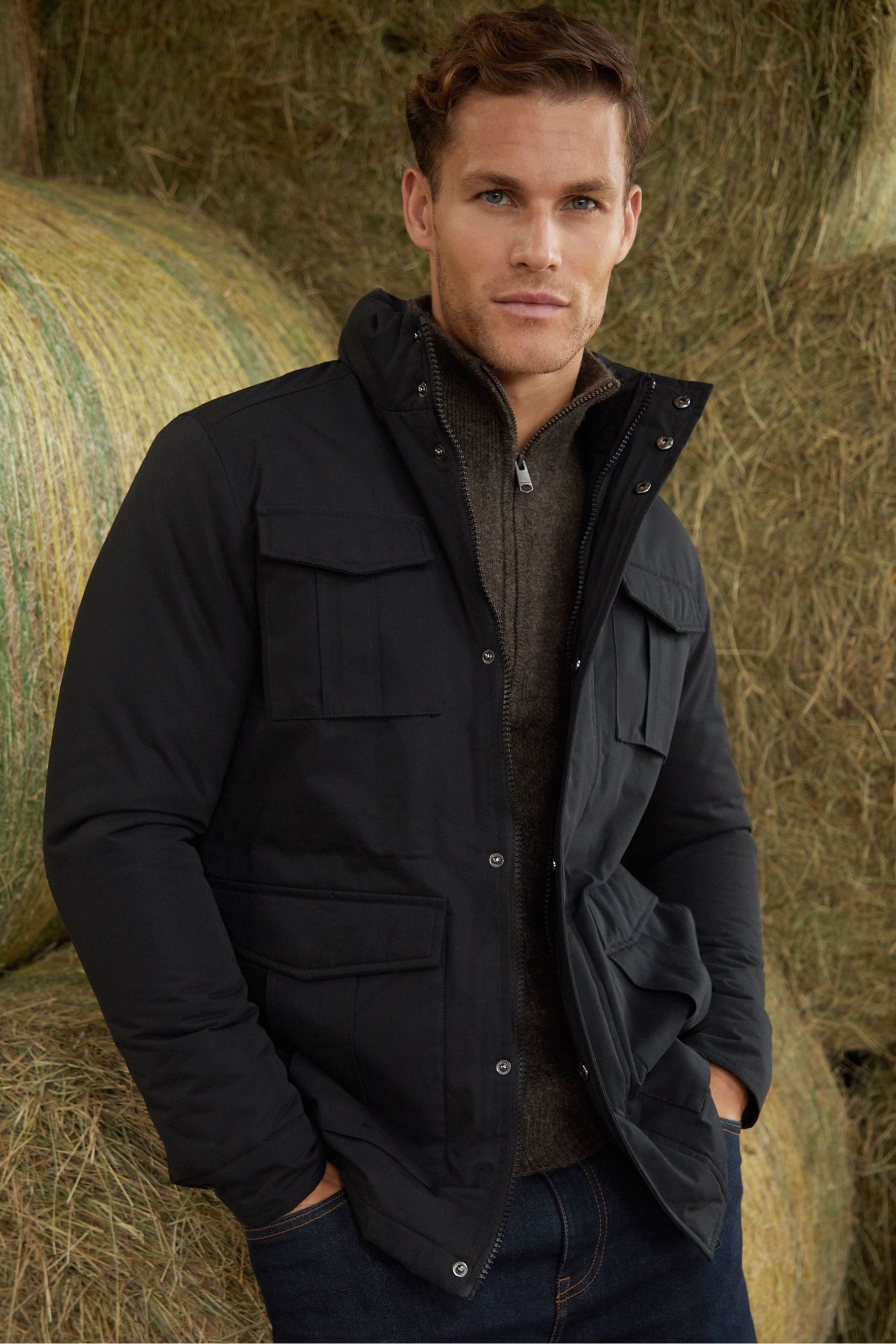 Funnel neck utility jacket cheap