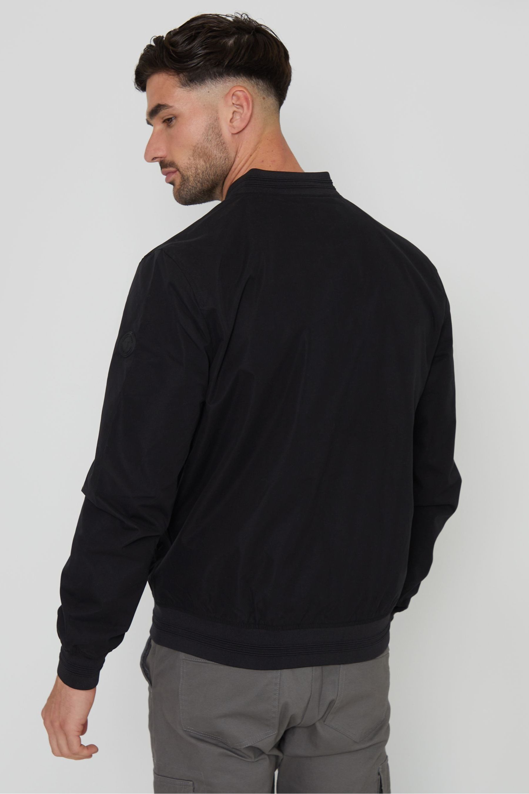Threadbare Black Showerproof Classic Bomber Jacket xlarge Mens