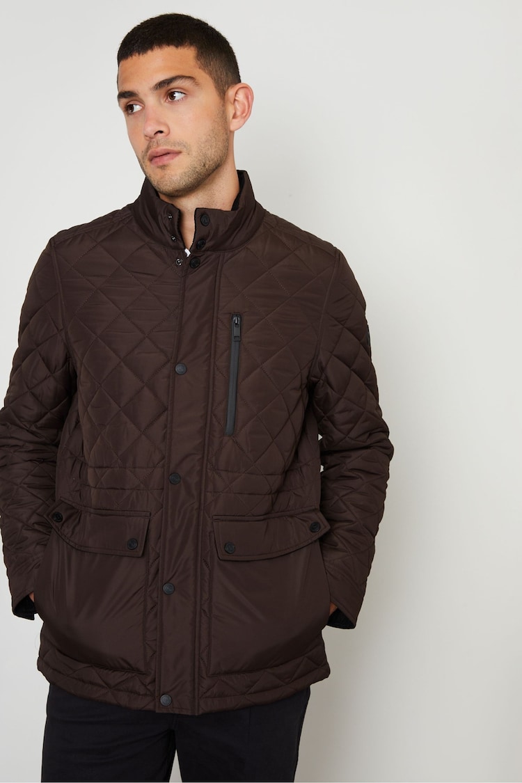 Threadbare Chocolate Brown Long Sleeve Textured Knitted Jackets - Image 5 of 5