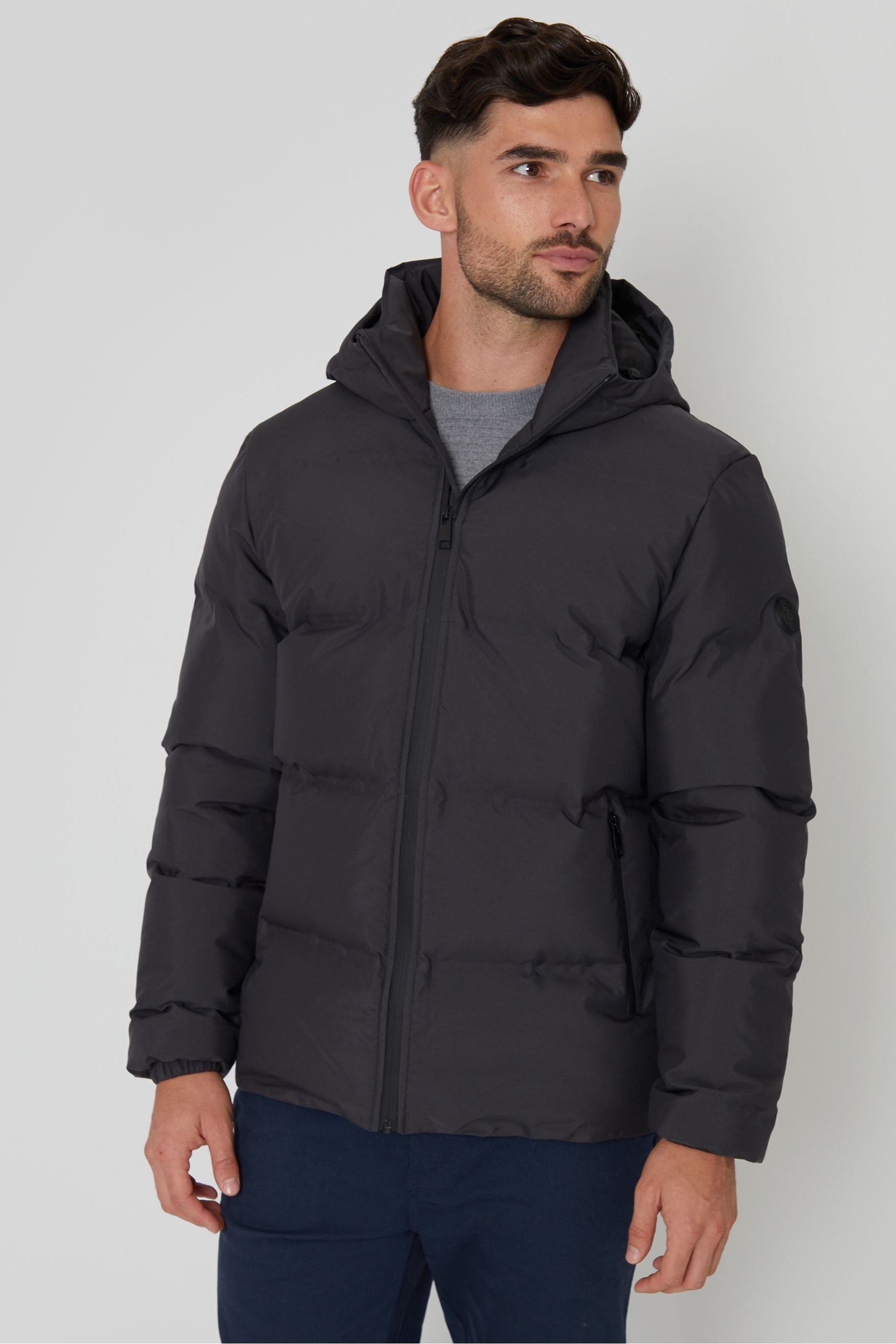 Buy Threadbare Grey Showerproof Hooded Puffer Jacket from the Next UK online shop