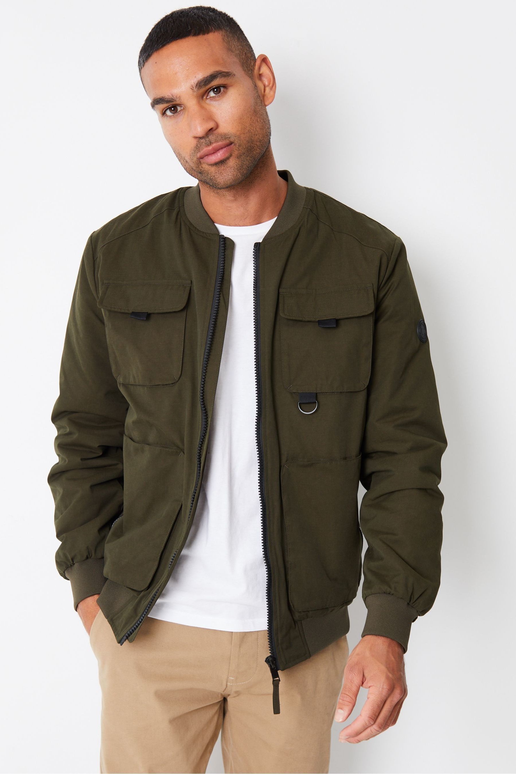 Khaki bomber jacket shop
