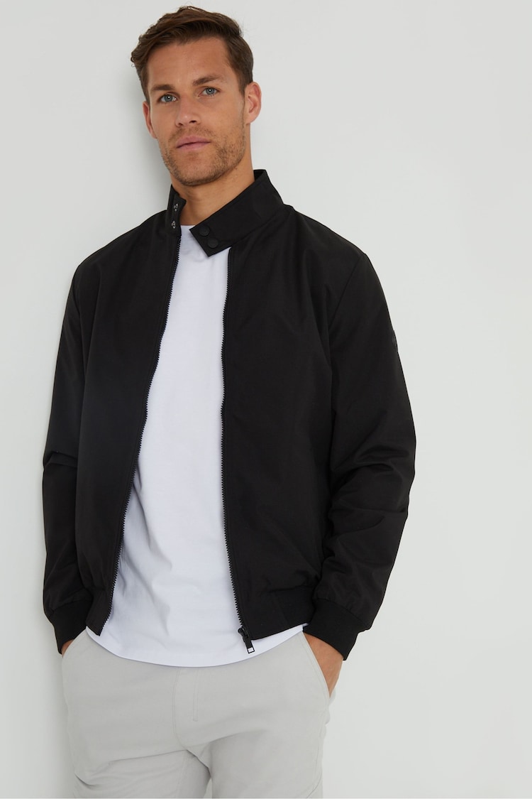 Threadbare Black Showerproof Harrington Style Jacket - Image 1 of 4