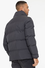 Threadbare Grey Showerproof Funnel Neck Puffer Jacket - Image 2 of 5