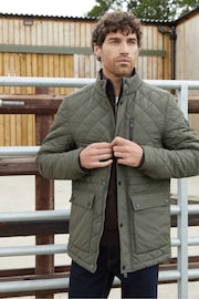 Threadbare Green Showerproof Quilted Patch Pocket Jacket - Image 1 of 1