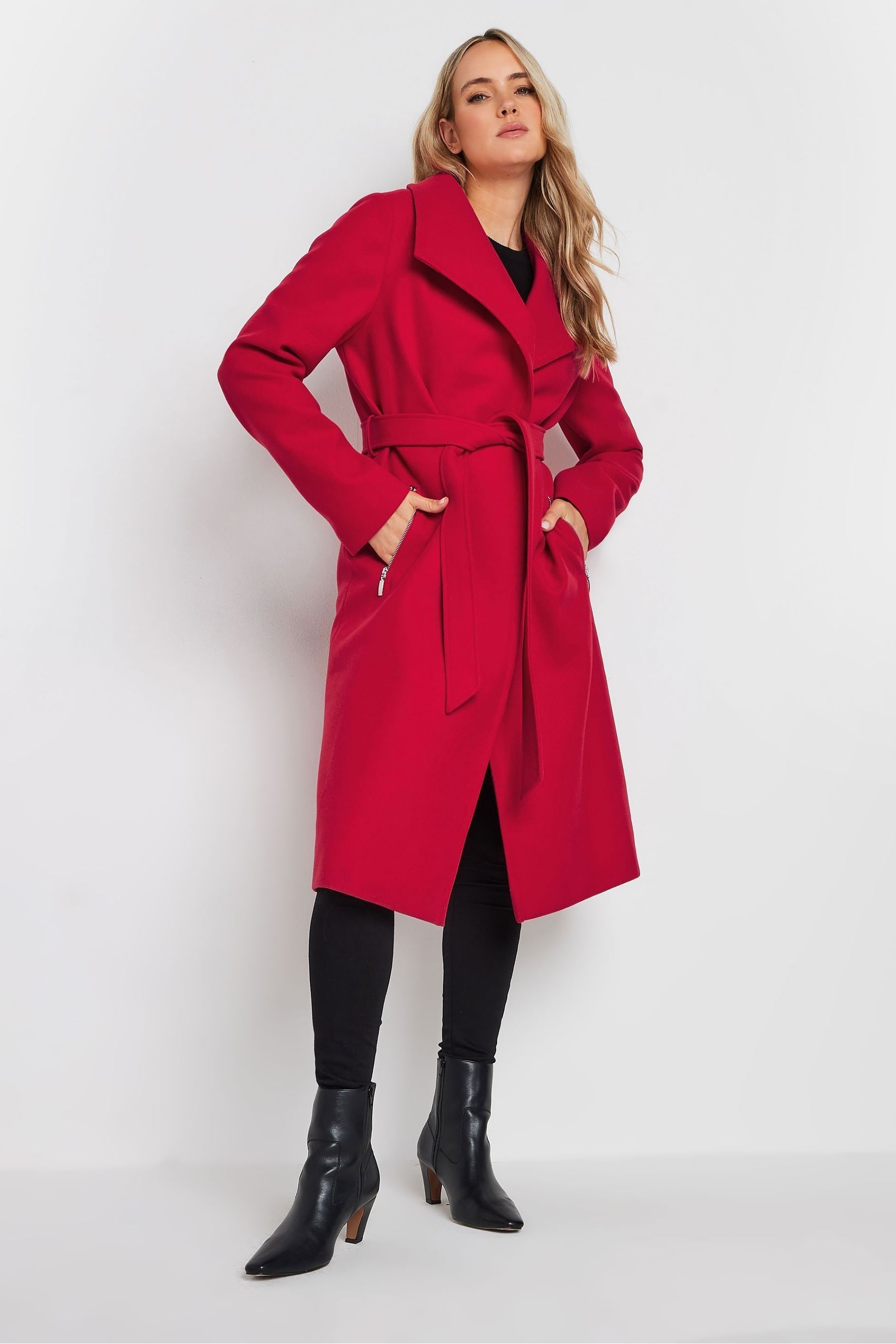 Long Tall Sally Red Wrap Coat