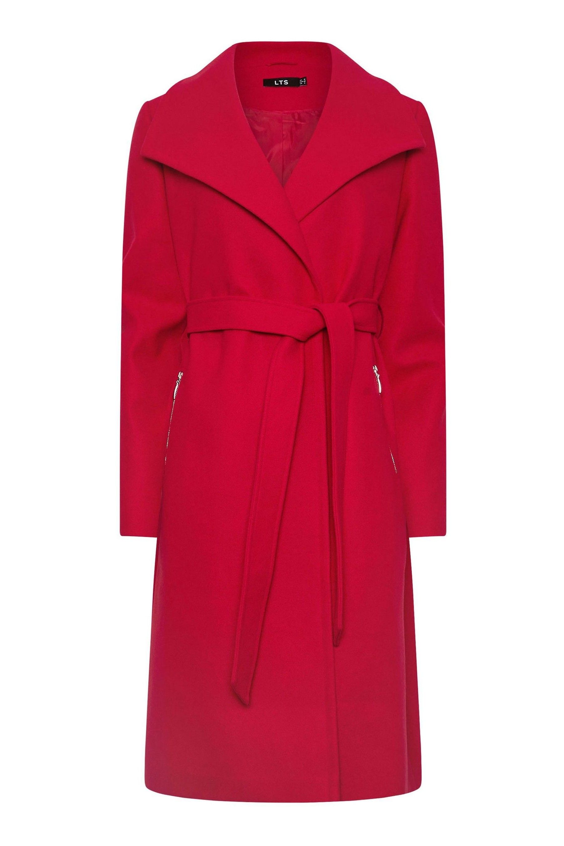 Wrap coat red hot sale
