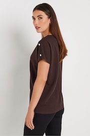 Long Tall Sally Button Shoulder T-Shirt - 圖片 4，共 4