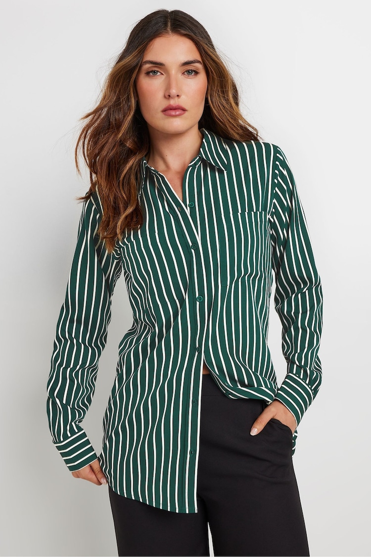 Long Tall Sally Green Stripe Long Sleeve Shirt - Image 1 of 5