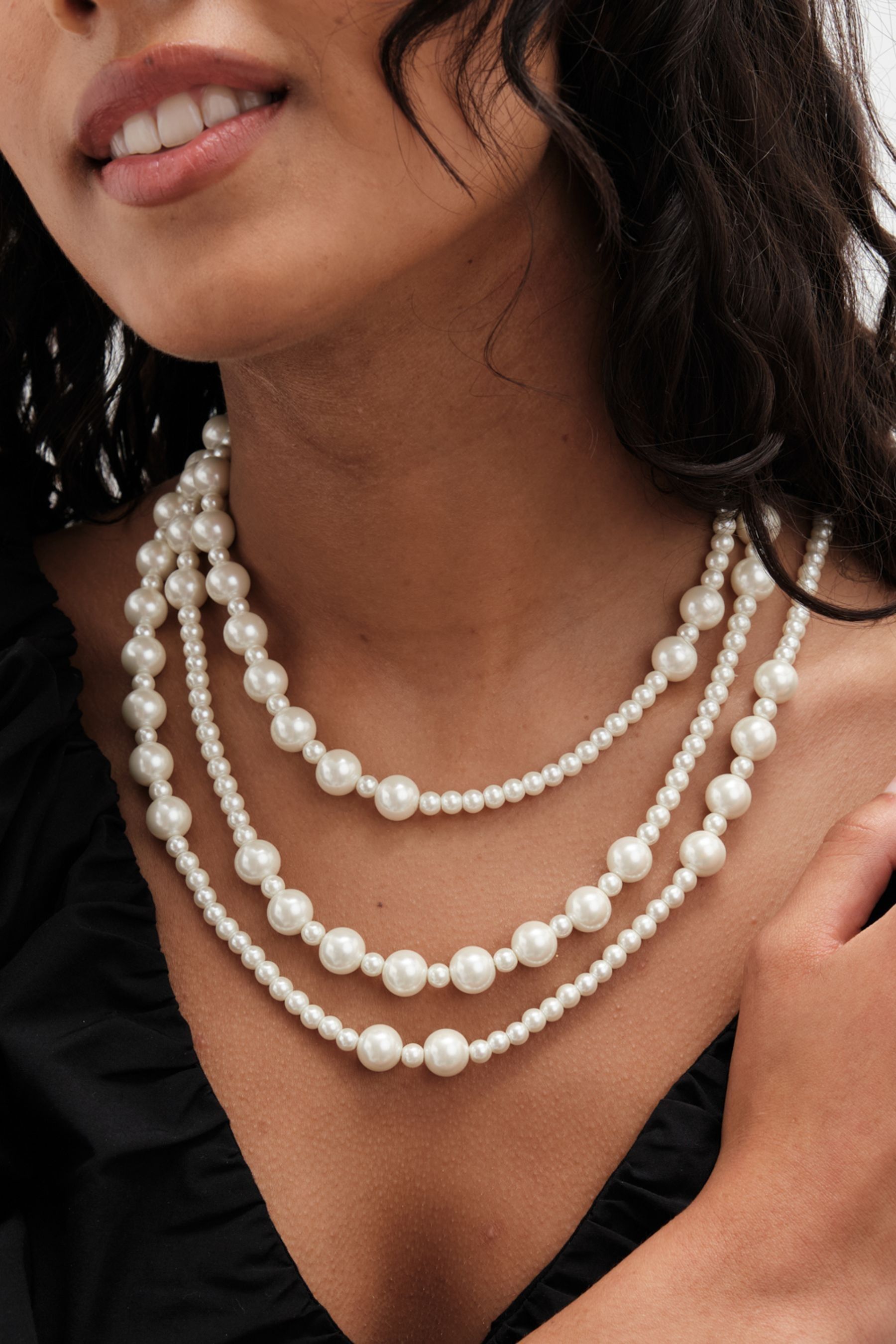 Multirow necklace silver deals