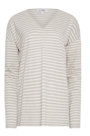 Long Tall Sally Grey Long Sleeve V-Neck Stripe T-Shirts 2 Pack - Image 7 of 8