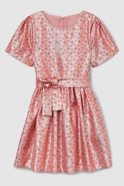 Reiss Pink Leomie Senior Floral Fil-Coupé Dress - Image 2 of 4