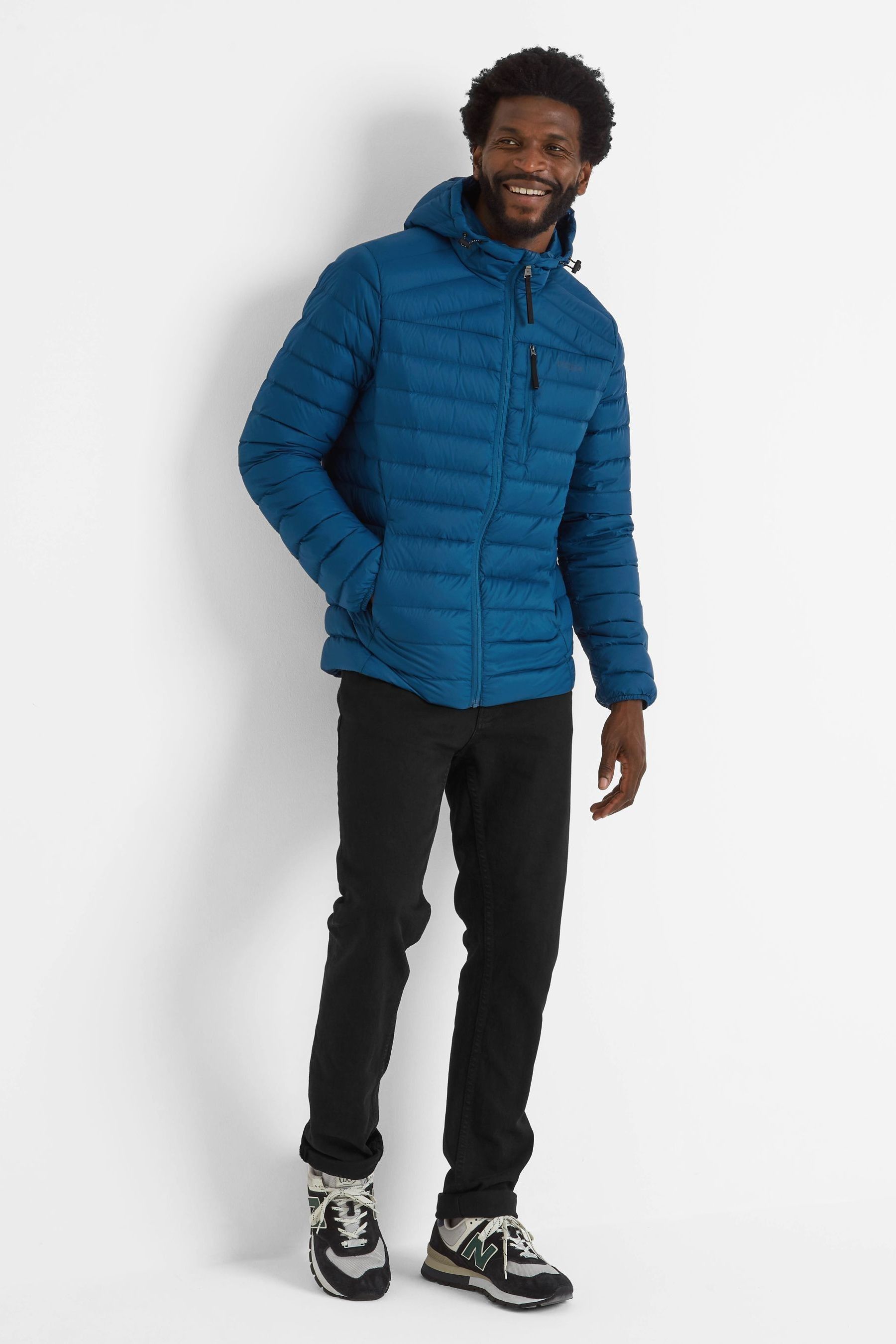 Mens blue hooded jacket on sale