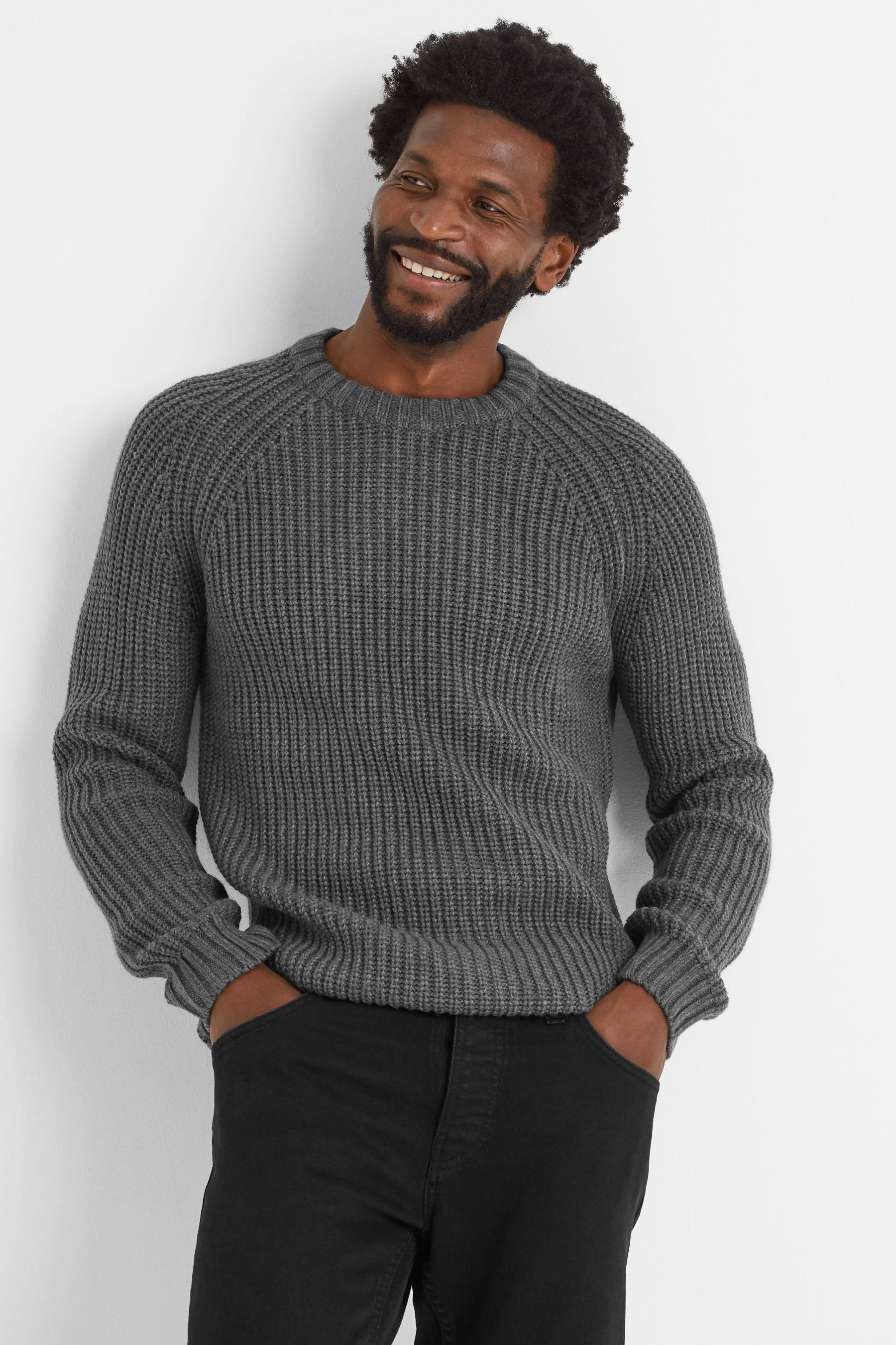 Buy Tog 24 Grey Logan Mens Knitted Jumper from Next Belgium