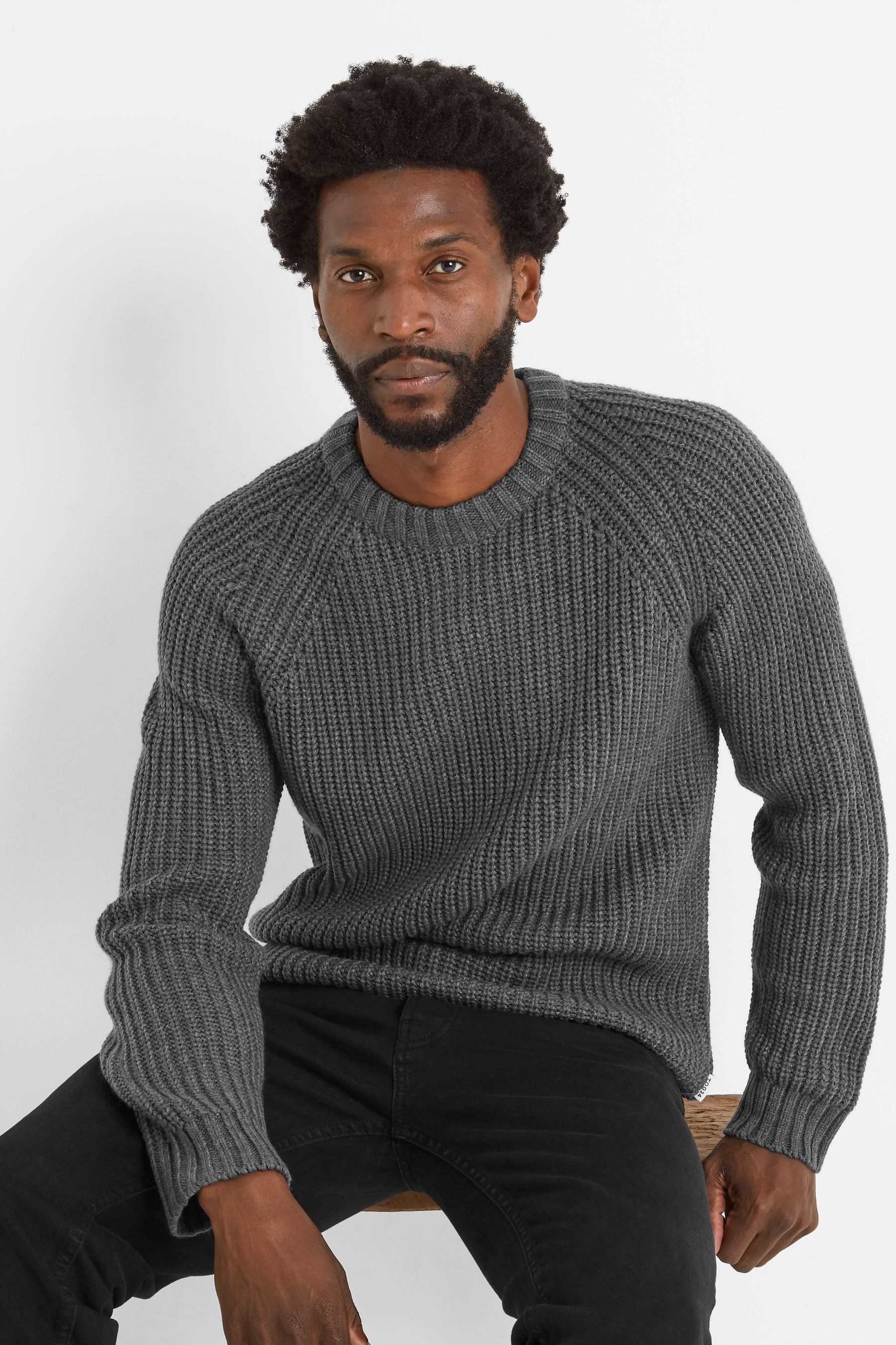 Buy Tog 24 Grey Logan Mens Knitted Jumper from Next Lithuania