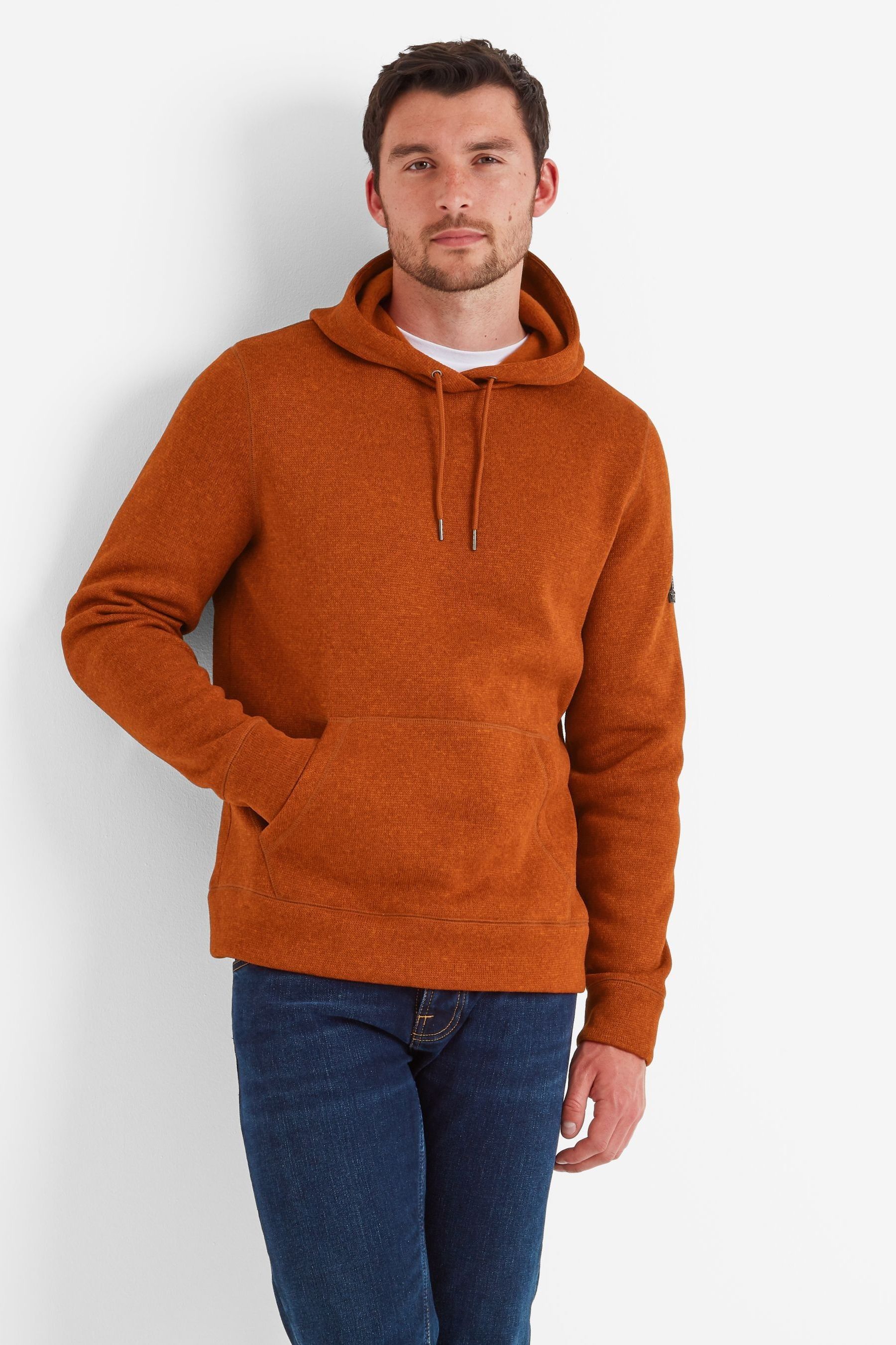 Tog 24 Brown Mosby Mens Knitlook Fleece Hoodie