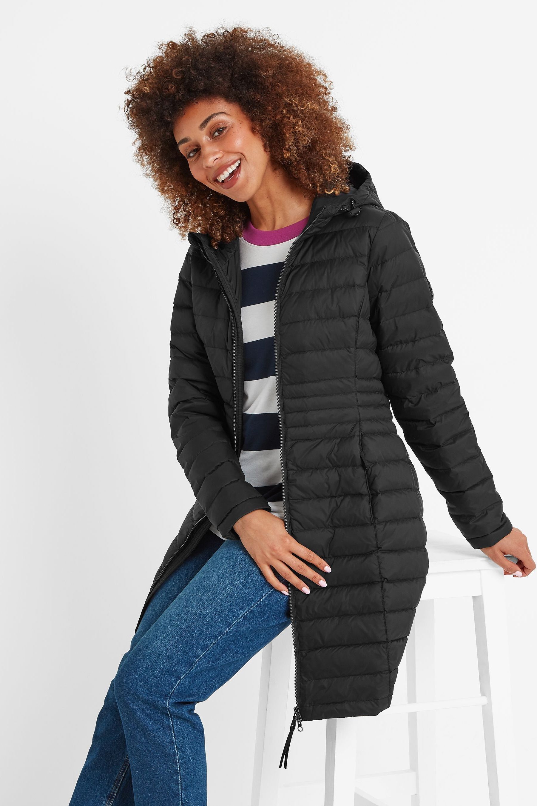 Buy Tog 24 Black Nanton Womens Long Down Jacket from Next Luxembourg
