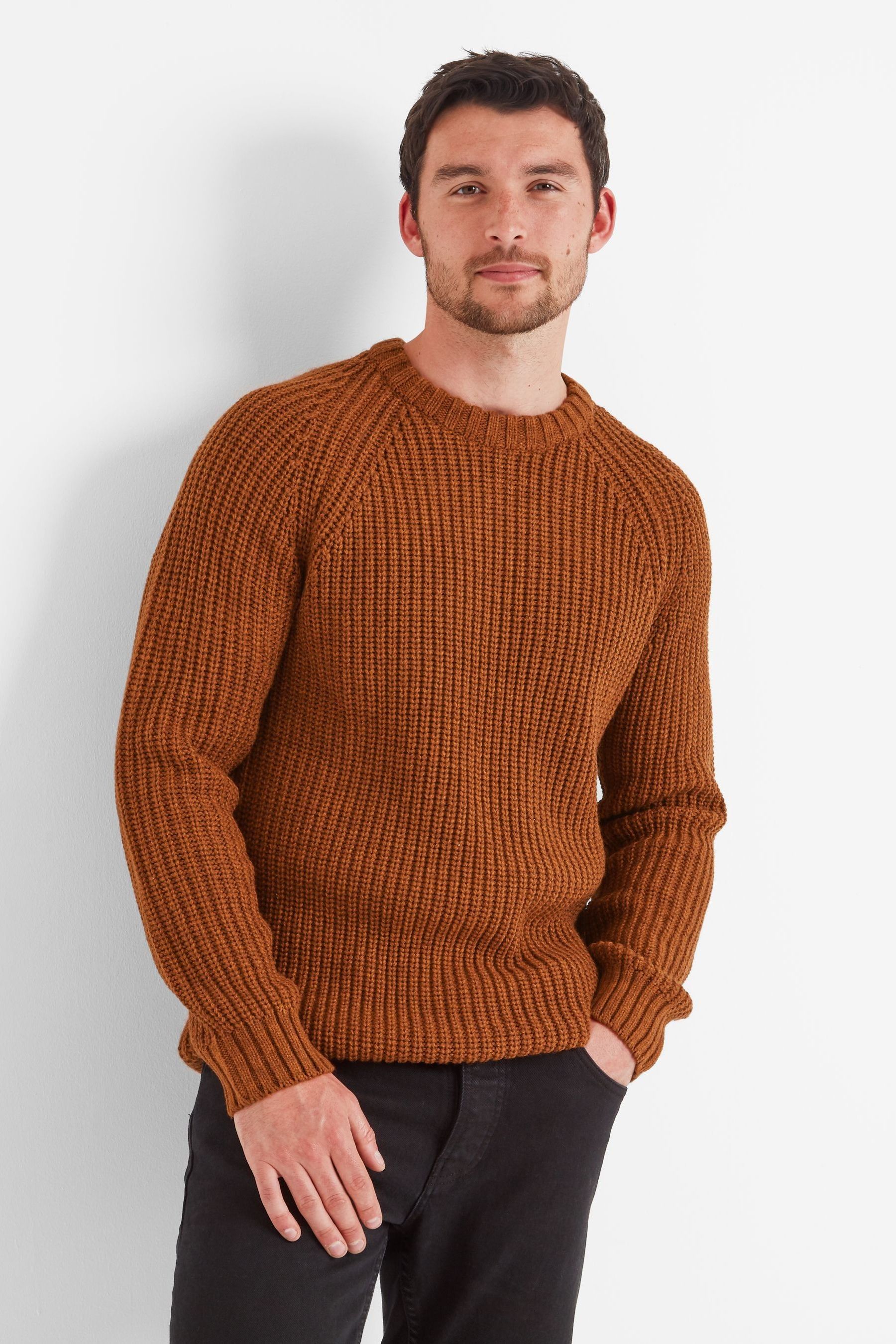 Buy Tog 24 Brown Logan Mens Knitted Jumper from Next Belgium