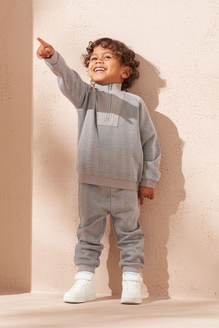 Angel & Rocket Grey Cody Herringbone Tracksuit Set - Image 1 of 4