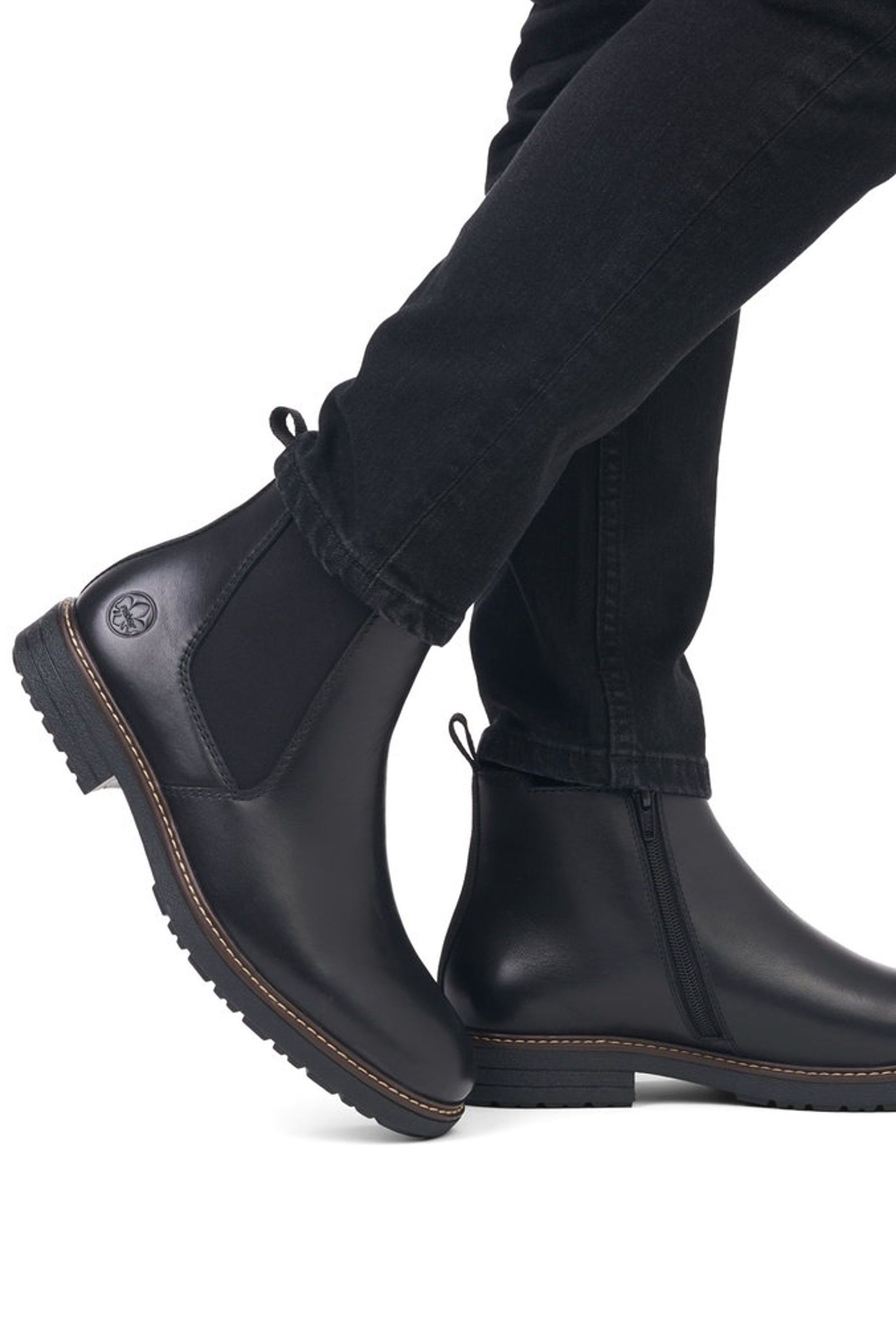 Black mens zipper boots cheap