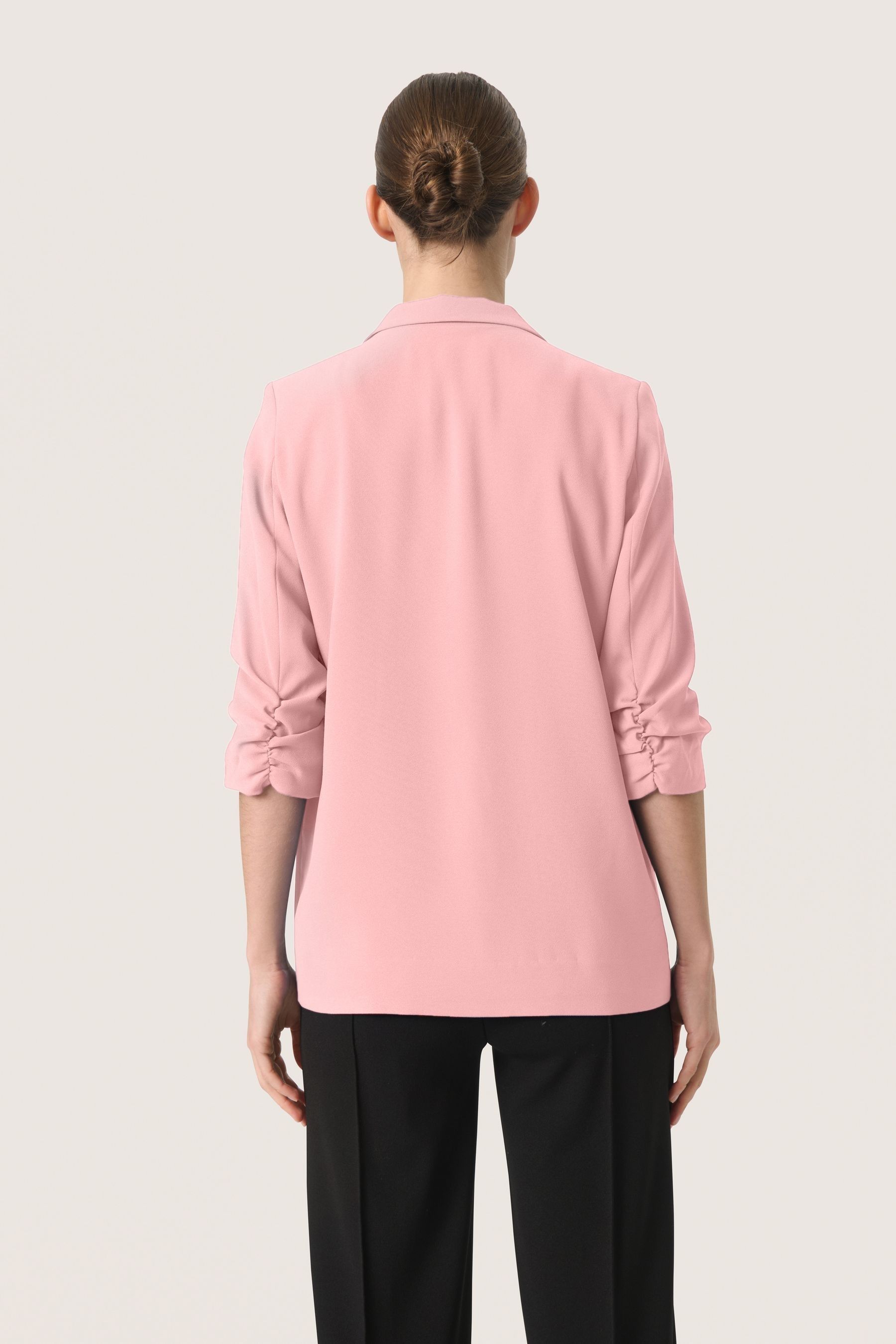 Pink open front blazer best sale