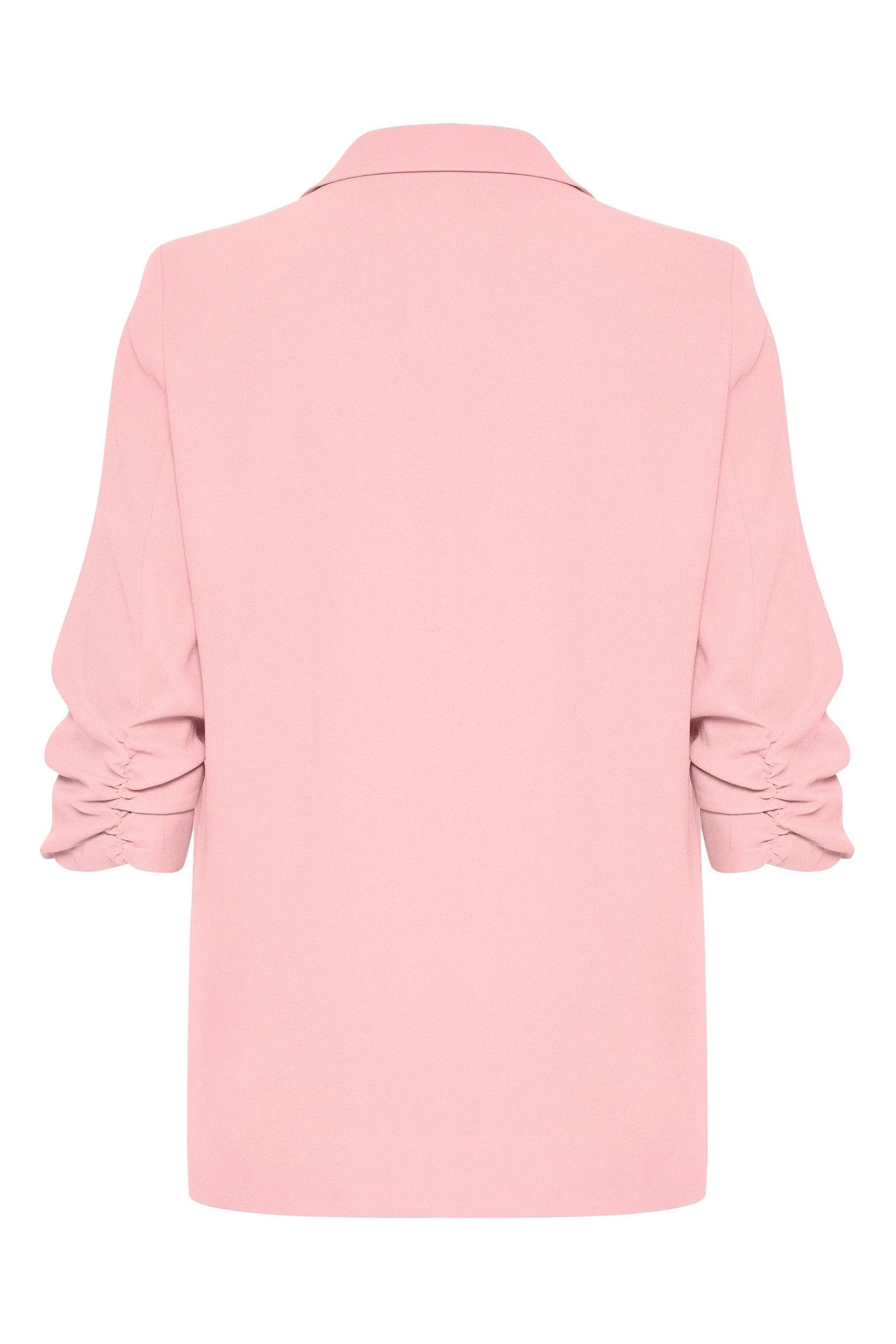 Soaked in Luxury Pink Shirley 3 4 Sleeve Open Front Blazer