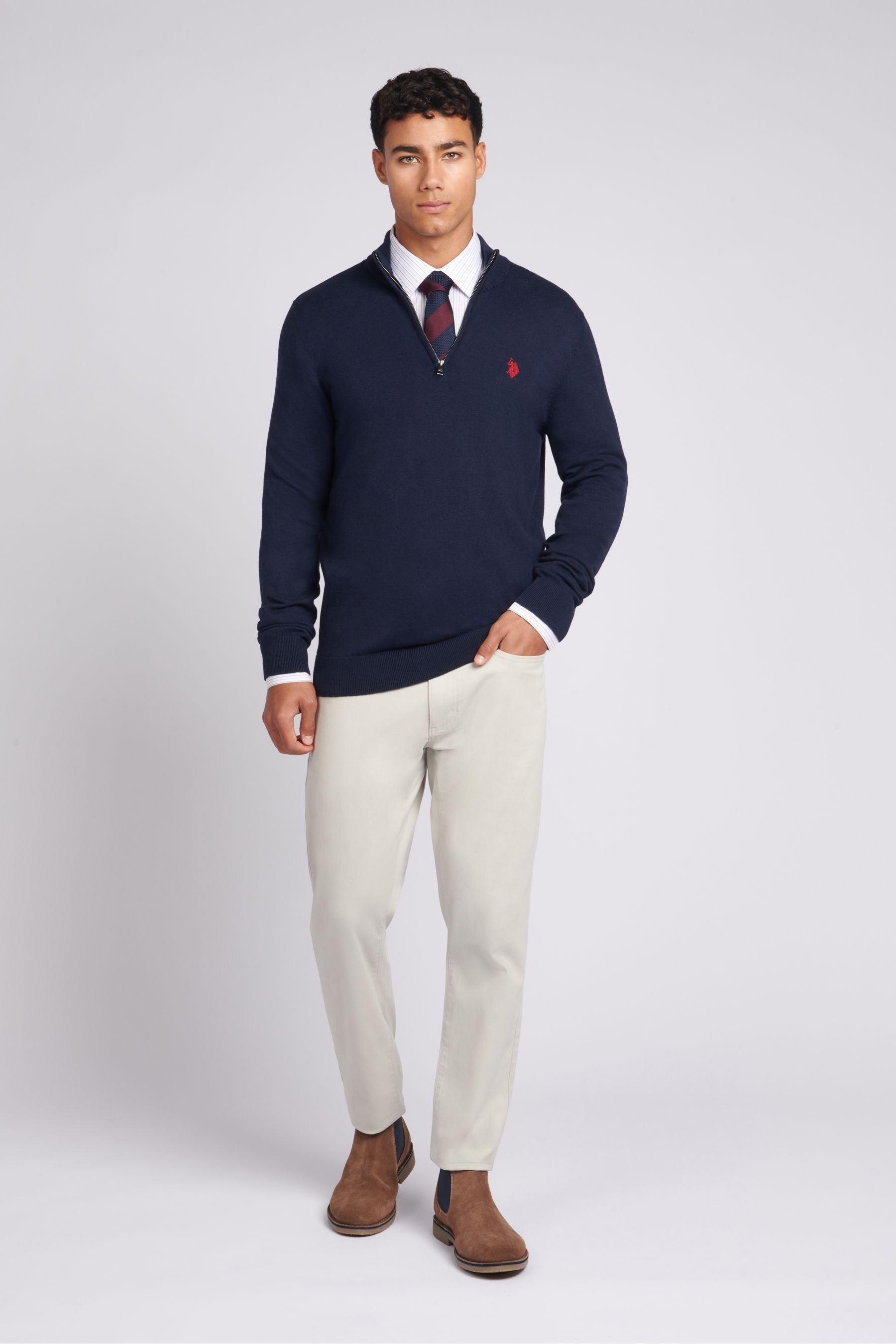 Polo half zip jumper clearance