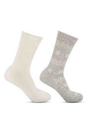 Totes Cream Ladies Cashmere Blend Ankle Socks 2 Pack - Image 5 of 5