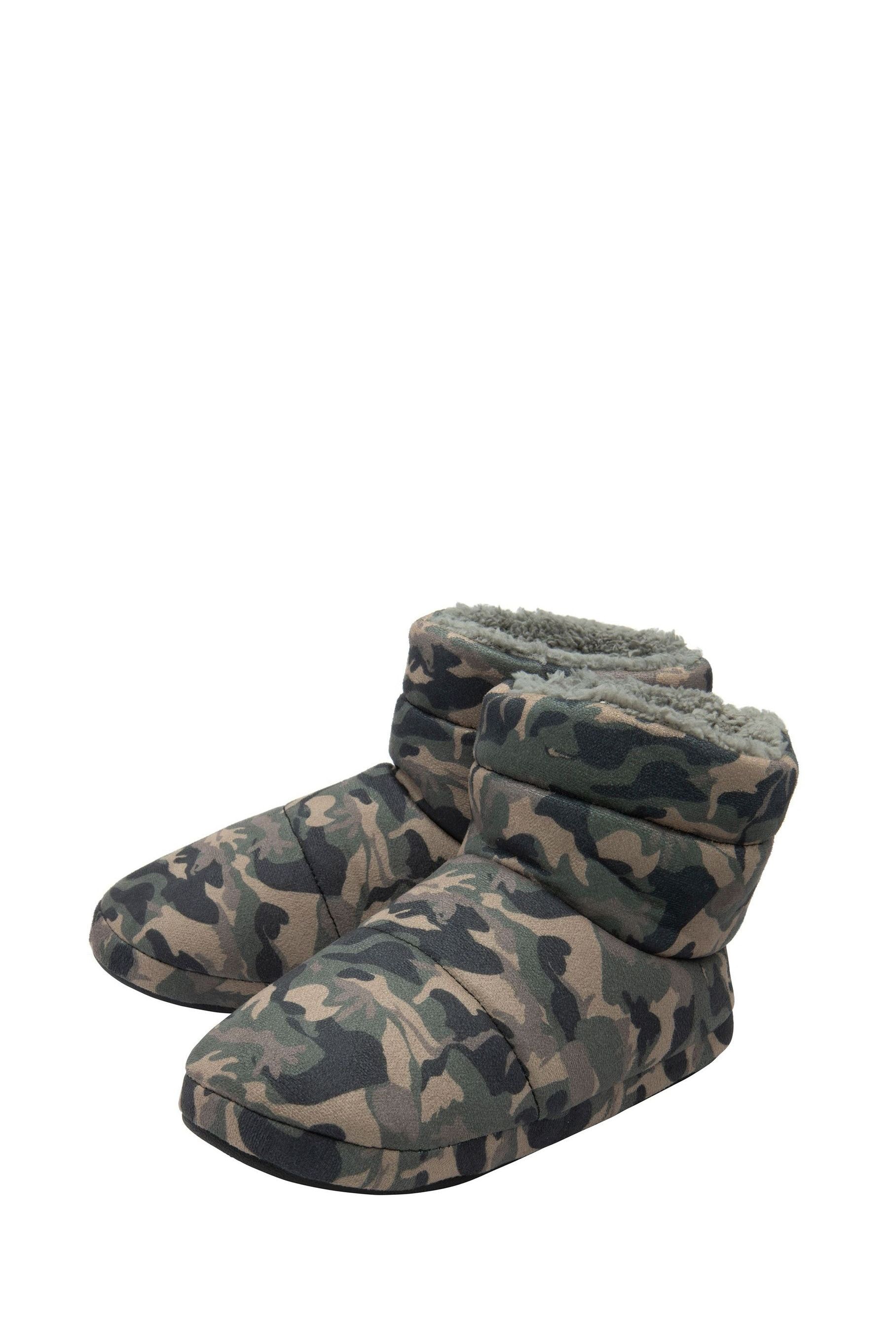 Buy Dunlop Green Mens Faux Fur Lined Boot Slippers from the Next UK online shop