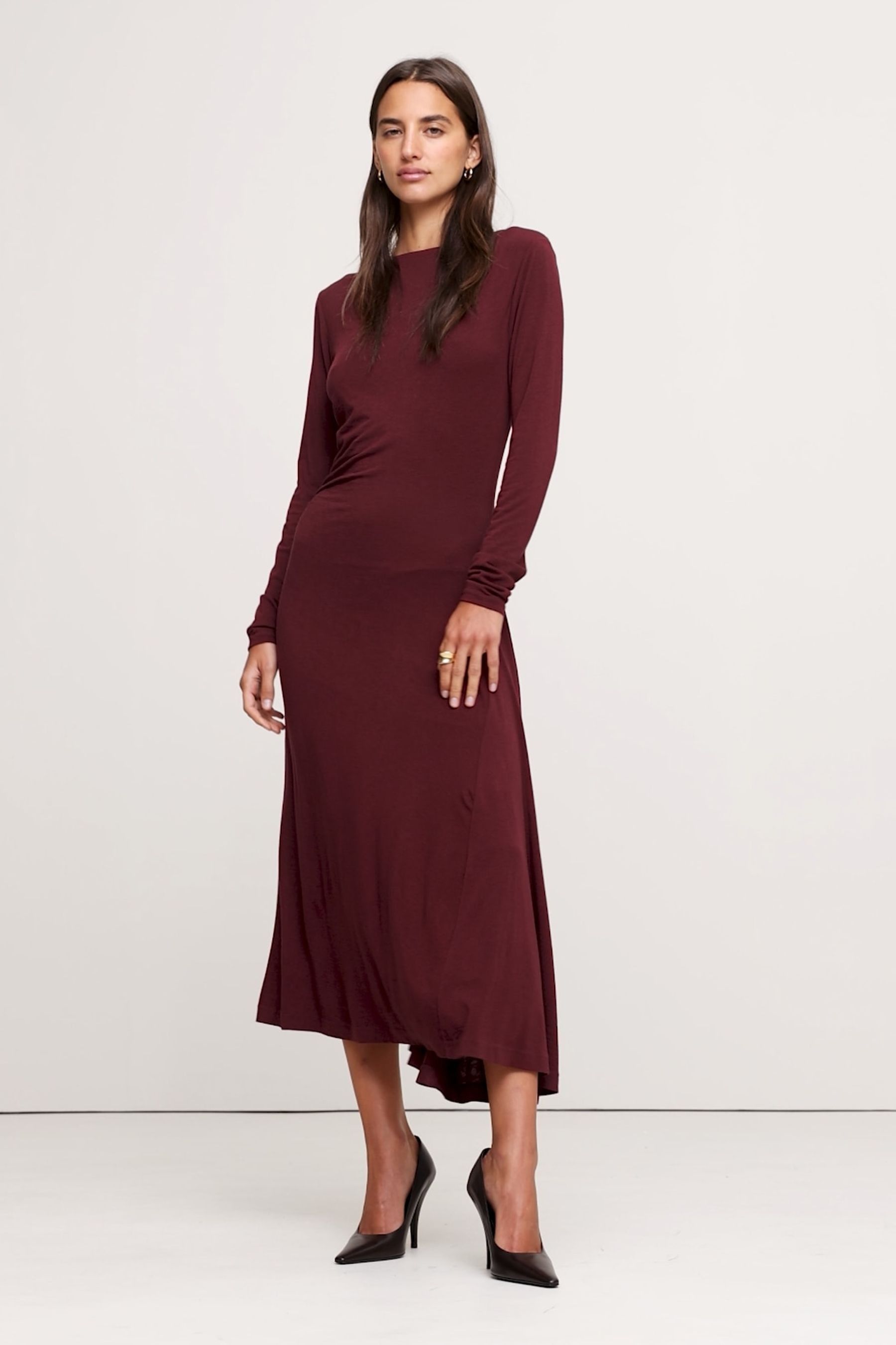 Buy Banana Republic Red Wool Blend Asymmetric Midi Dress from Next Malta