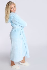 Boux Avenue Blue Stripe Cut Plush Long Robe - Image 2 of 5