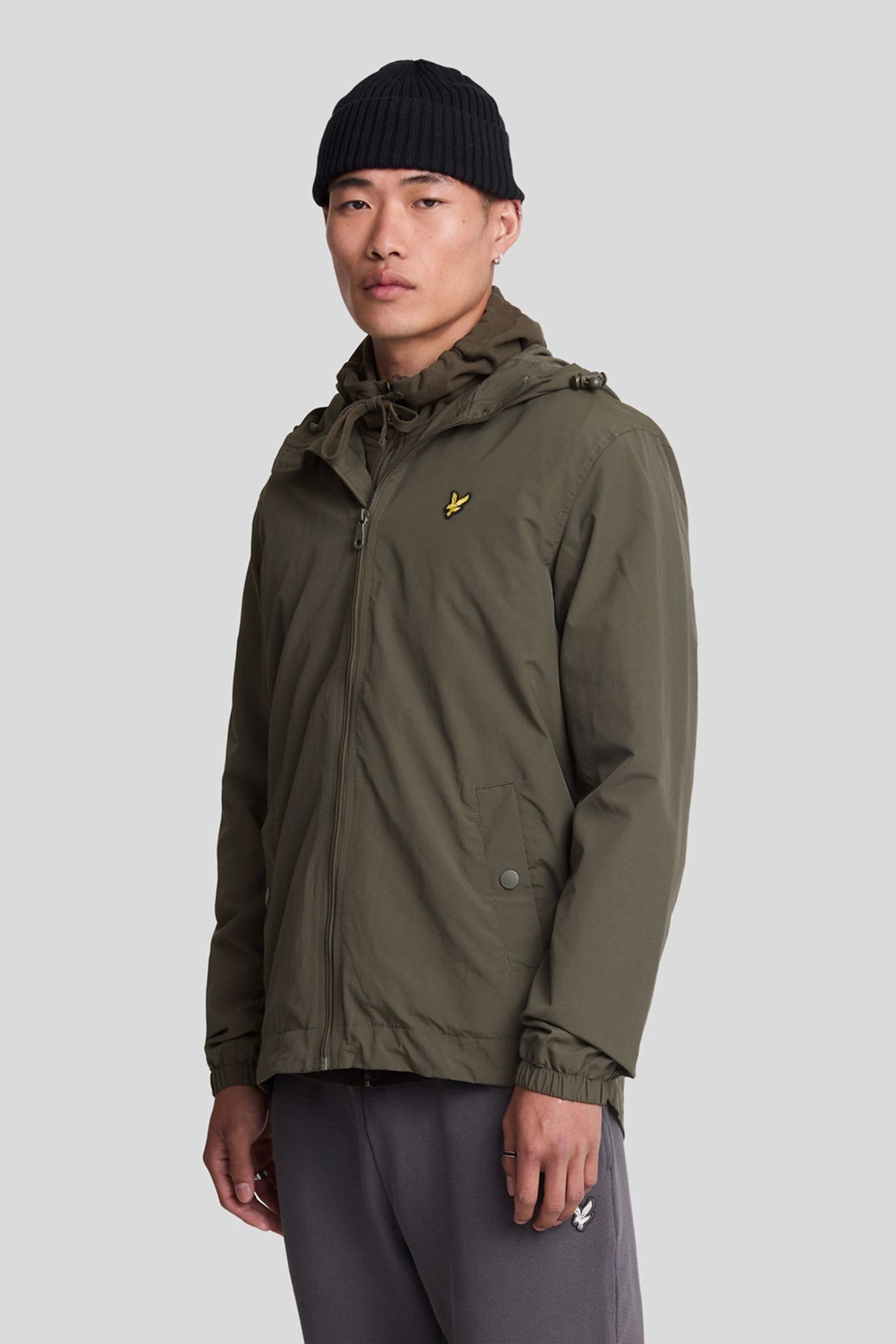 Buy Lyle Scott Green Zip Through Hooded Jacket from Next Luxembourg