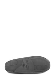 Totes Grey Mens Isotoner Square Patterned Smart Moccasin Slippers - Image 4 of 5