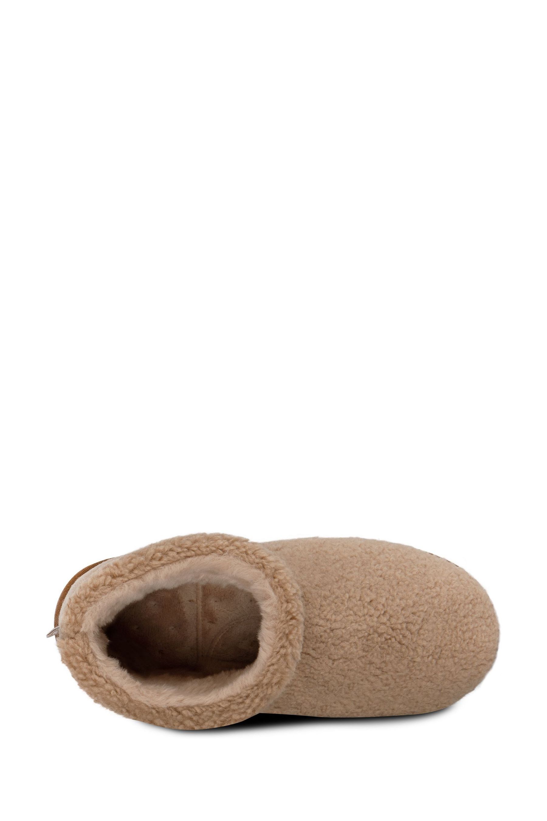 Buy Totes Natural Ladies Isotoner Curly Faux Fur Boot Slippers from Next Luxembourg