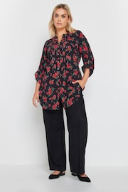 Yours Curve Black Pintuck Blouse - Image 2 of 5