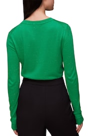 Whistles Green Annie Sparkle Crew Neck Jumper - Image 2 of 4