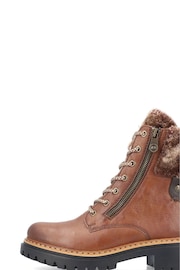 Rieker Womens Zipper Brown Boots - Image 5 of 12