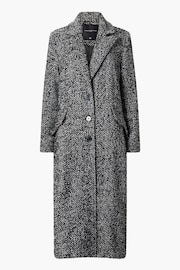 French Connection Chantelle Herringbone Black Coat - Image 4 of 4