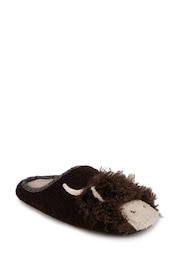 Totes Brown Mens Novelty Mule Slippers - Image 2 of 5