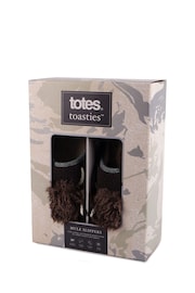 Totes Brown Mens Novelty Mule Slippers - Image 4 of 5