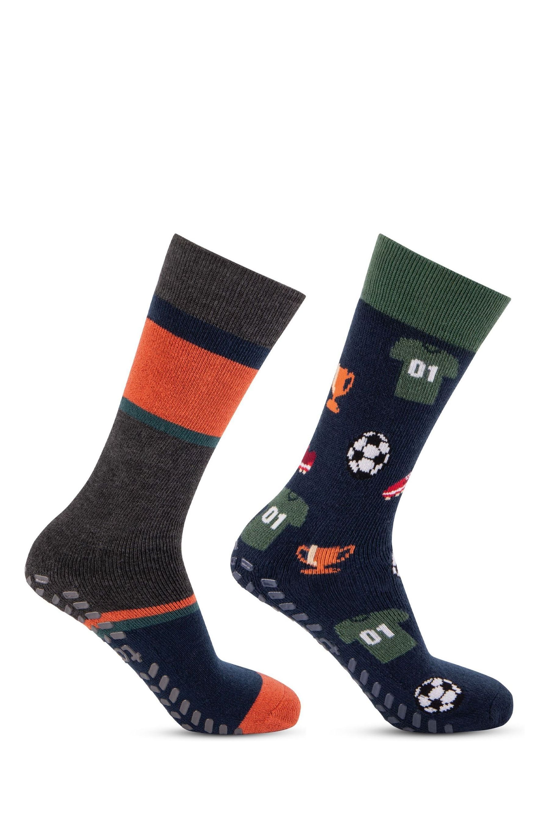 Buy Totes Blue Mens Original Slipper Socks 2 Pack from the Next UK online shop