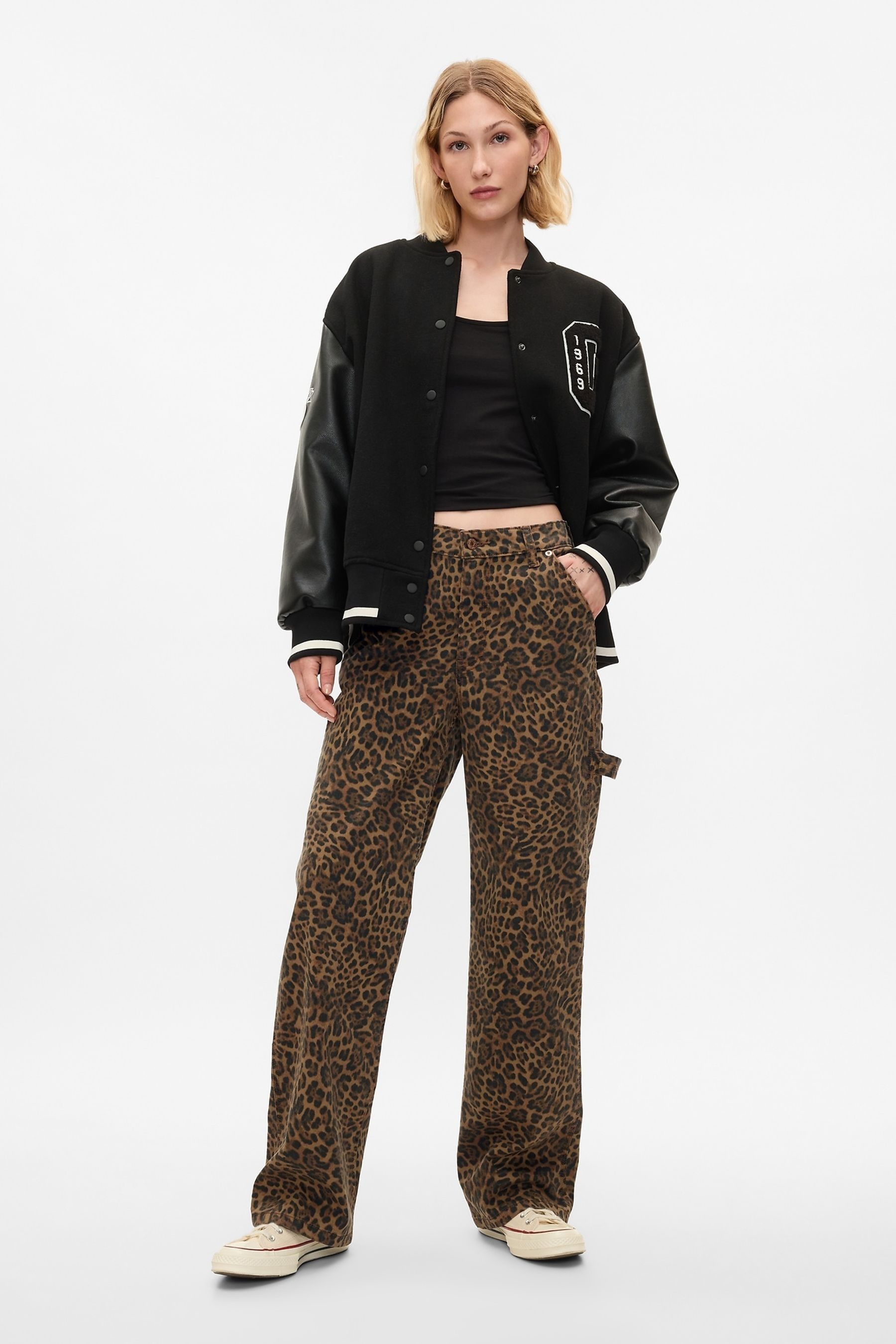 Leopard print cargo trousers hotsell