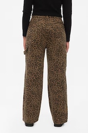 Gap Brown Mid Rise Leopard Print 90s Loose Cargo Jeans Kvinder - Image 5 of 9